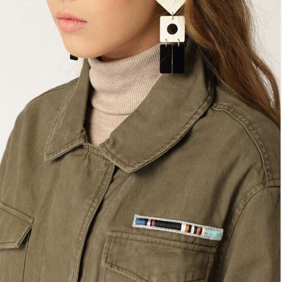 MNG MANGO Olive Green Women's Military Jacket Size XS - Picture 9 of 16